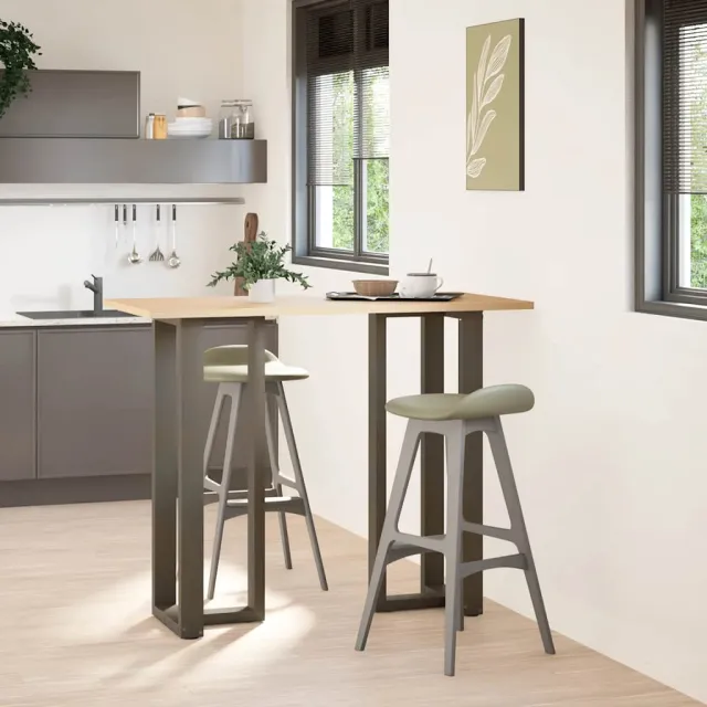 vidaXL Bartafelpoten 2 st T-vormig 40x35x(110-111) cm staal naturel Bruin