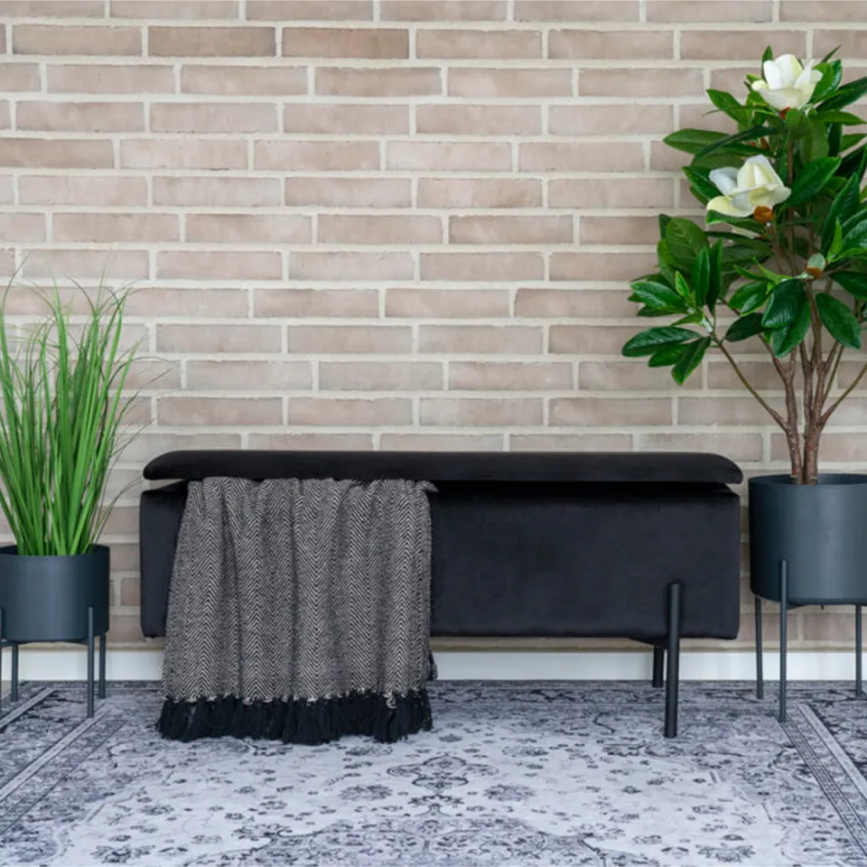 Artichok Marlou velvet bankje met opbergruimte zwart - 95 x 46 cm, foto 3