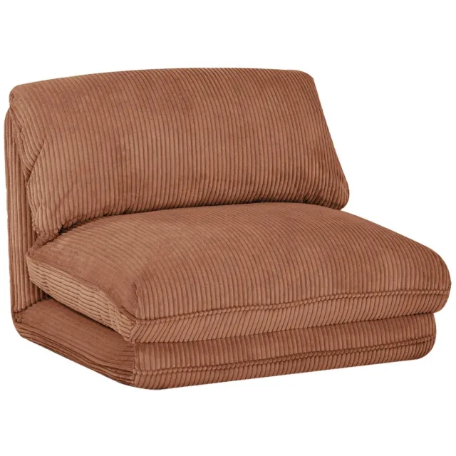 sweeek Slaapfauteuil 1 persoons loungestoel corduroy - cosy Camel