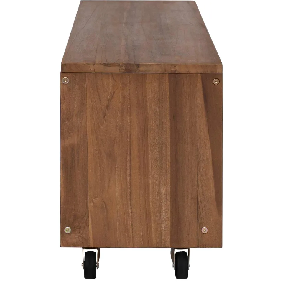 vidaXL Tv-meubel 110 x 30 x 40 cm Naturel Massief Teakhout, foto 3