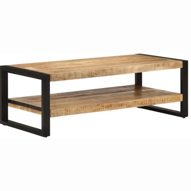 vidaXL Salontafel 120x55x40 cm massief mangohout bruin, foto 2