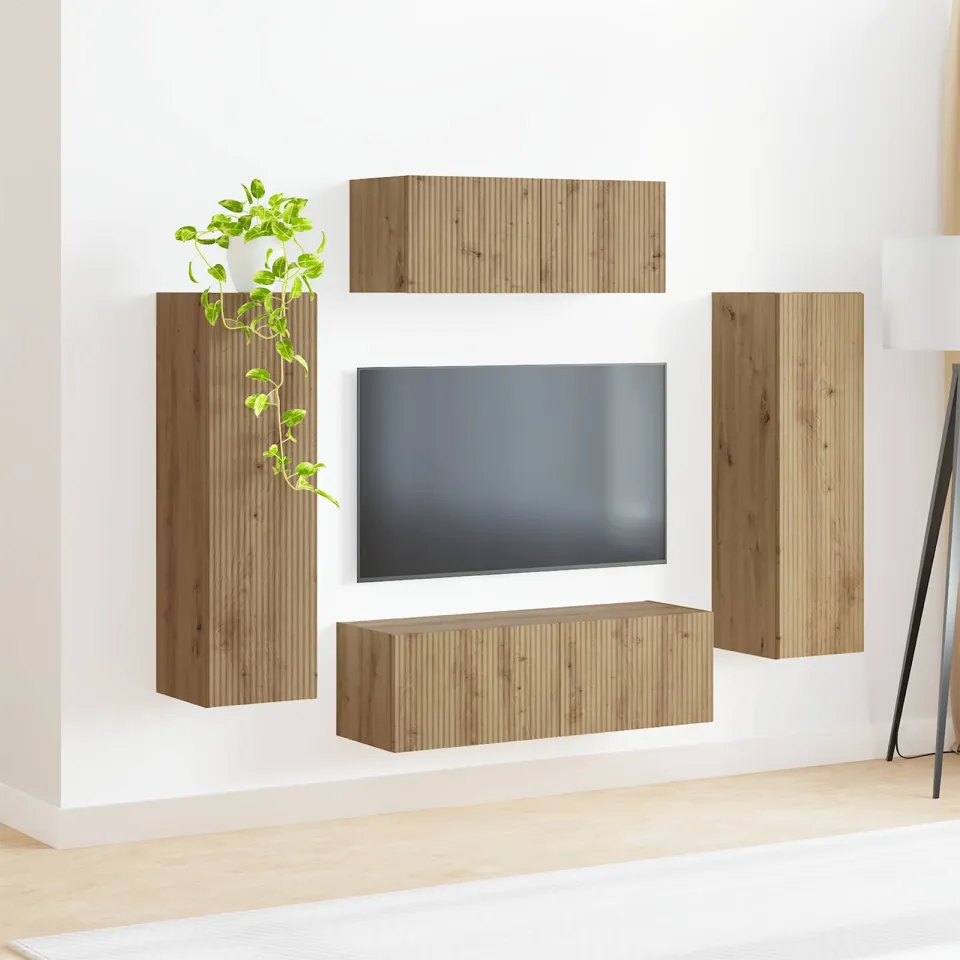 vidaXL Tv-meubelset 3 st 30 x 31 x 100 cm Artisan Eiken, foto 4