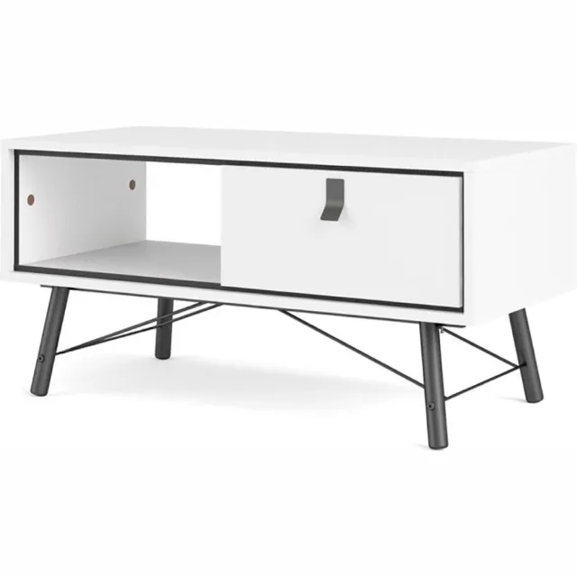 Tvilum Rye salontafel 1 lade mat wit.