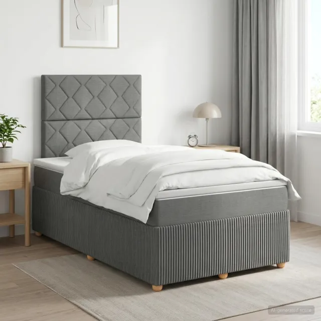 vidaXL Boxspringbed met matras Donkergrijs 120 x 190 cm Stof