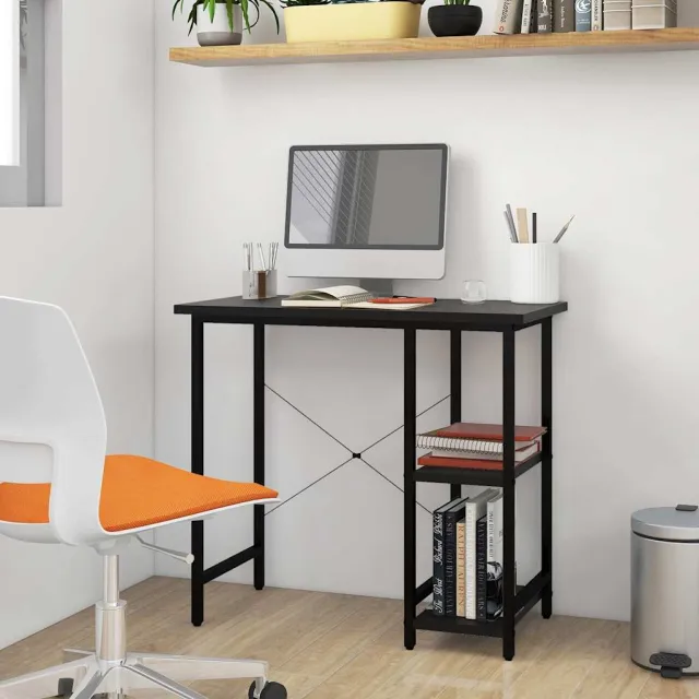 vidaXL Computerbureau 80x40x72 cm MDF en metaal zwart