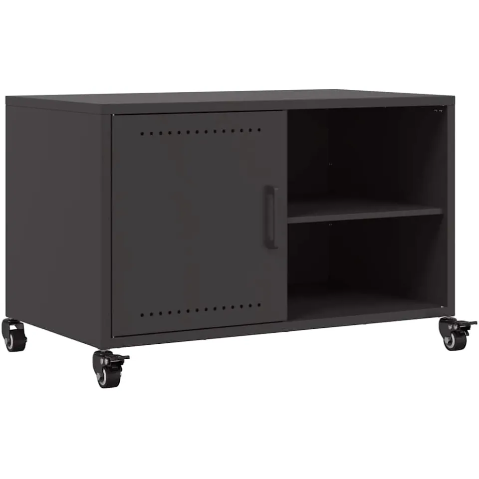 vidaXL Tv-meubel 68x39x43,5 cm staal zwart