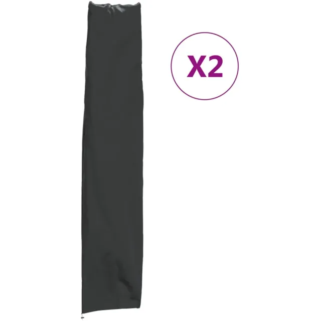 vidaXL Parasolhoezen 2 st 136x25/23,5 cm 420D oxford stof Zwart