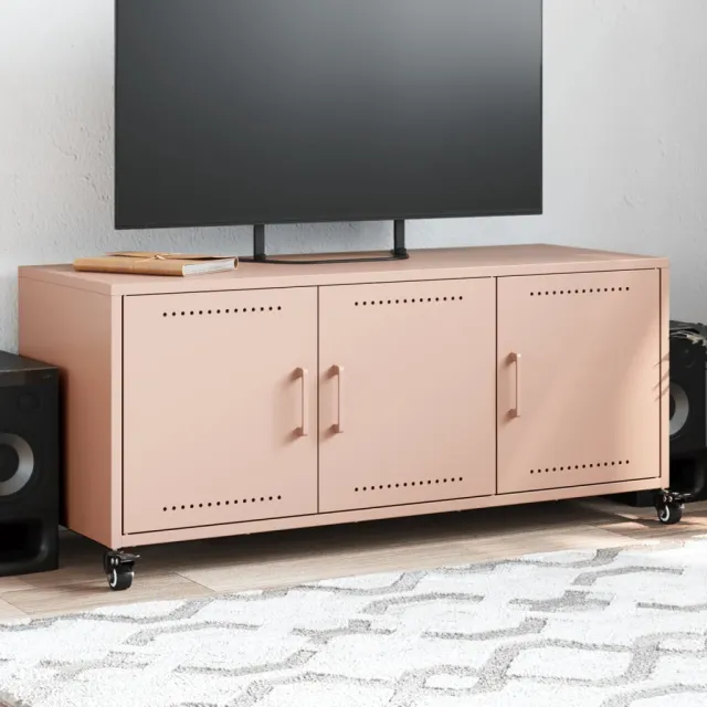 vidaXL Tv-meubel 100,5x39x43,5 cm staal roze, foto 2