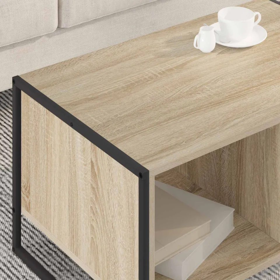 vidaXL Salontafel Sonoma 80 x 50 x 40 cm Bewerkt hout bruin, foto 3