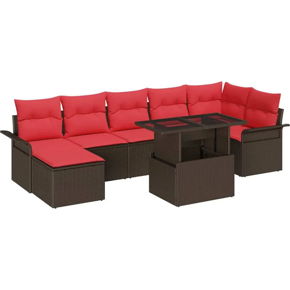 vidaXL Tuin Sofa Set 8 st Bruin poly rattan