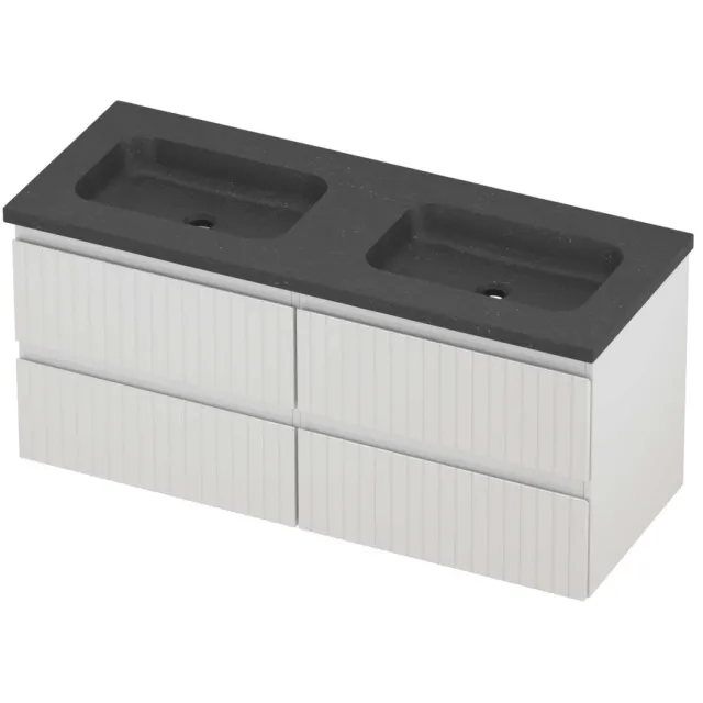 Proline Rollo Badmeubelset Hardsteen Elegant 4 Laden 120x46x54 cm Blue Stone Glans Wit