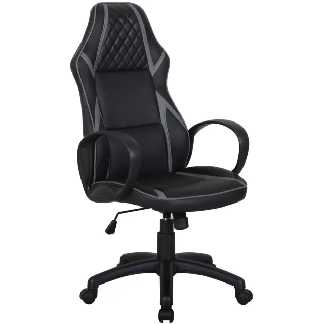 Furnitex CX-1093H - Bureaustoel - Zwart-grijs - Kunstleren bekleding - Kantelmechanisme Zwart;Grijs