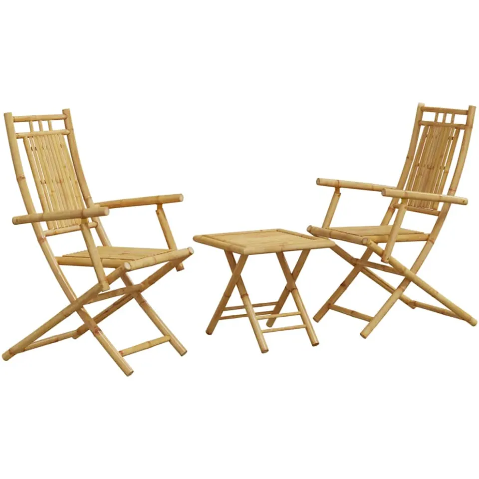 vidaXL 3-delige Bistroset bamboe Bruin