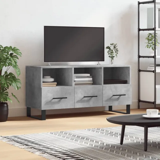 vidaXL Tv-meubel 102x36x50 cm bewerkt hout betongrijs grijs, foto 2