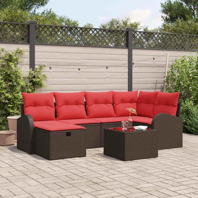 vidaXL Tuin Sofa Set 7 st Bruin poly rattan