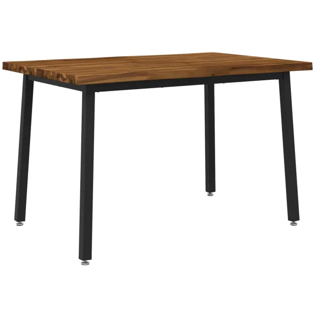vidaXL Eettafel - met - levendige - rand - 140 - x - 70 - x - 75 - cm naturel en zwart