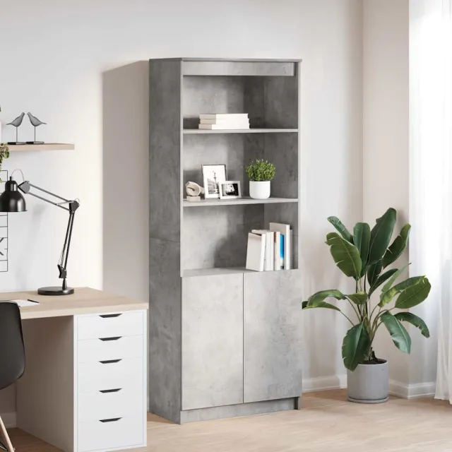 vidaXL Hoge kast 70x35x180 cm bewerkt hout betongrijs