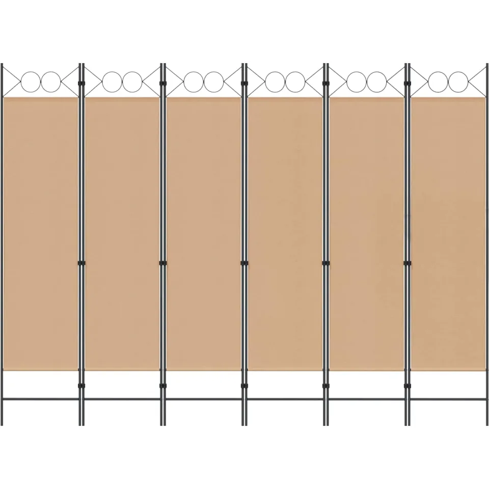 vidaXL 6-Panelen Kamerscherm Beige 240 x 180 cm Stof, foto 3