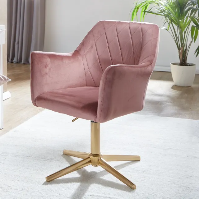 Sky Style Eetkamerstoel fluweel roze 55 cm