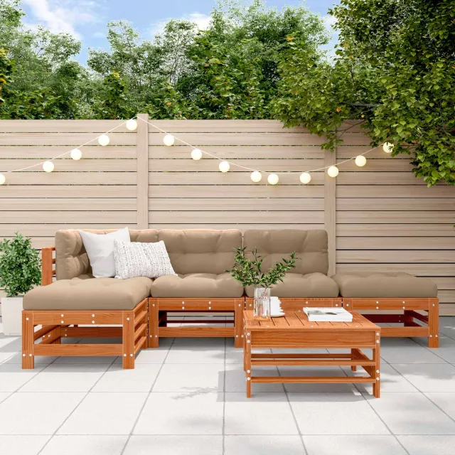 vidaXL Tuin loungeset 6 st Wasbruin Massief grenenhout bruin, foto 2