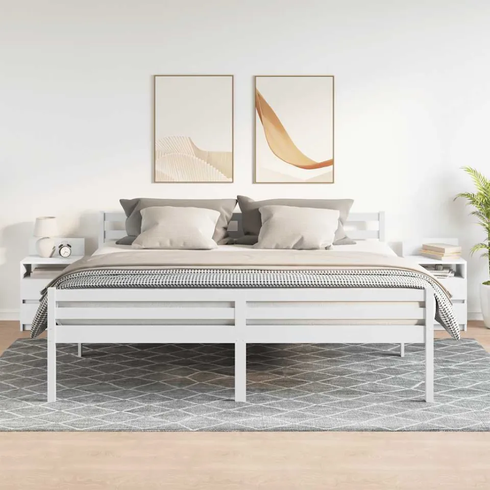 vidaXL Nachtkastjes 2 st met 2 lades 40x33x60 cm wit, foto 2