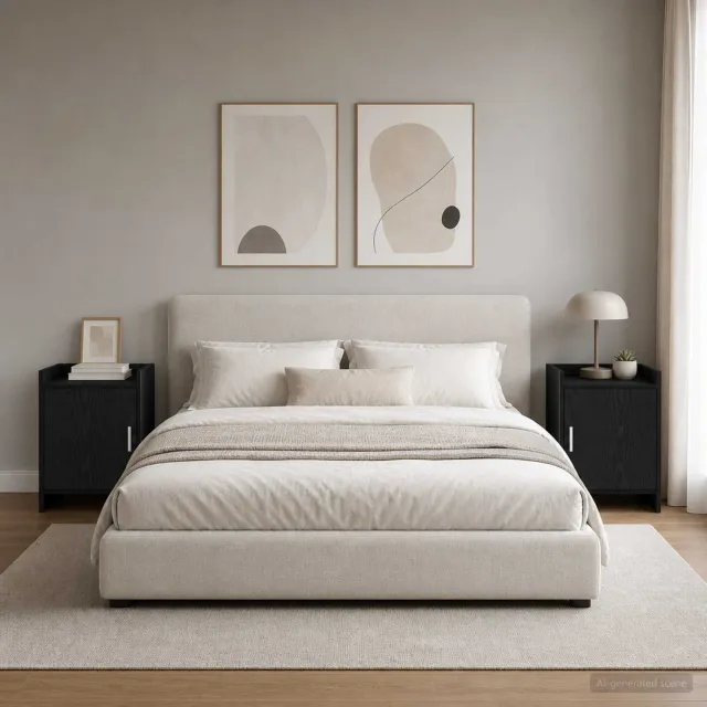 vidaXL Nachtkastjes 2 st Zwart eiken 40 x 30 x 60 cm Bewerkt hout, foto 2