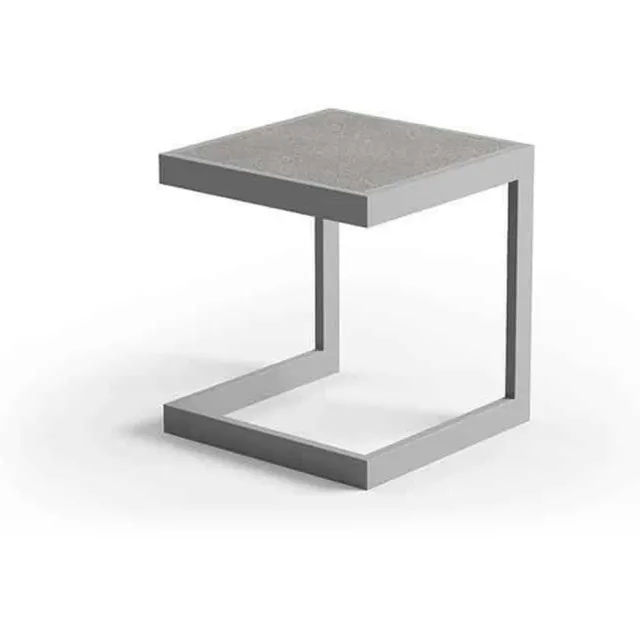 Zumm Grenada - Bijzettafel - Aluminium - Grijs - 40 x 40 cm