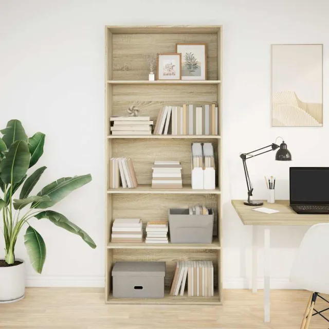 vidaXL Boekenkast 80x30x189 cm bewerkt hout sonoma eikenkleurig, foto 2