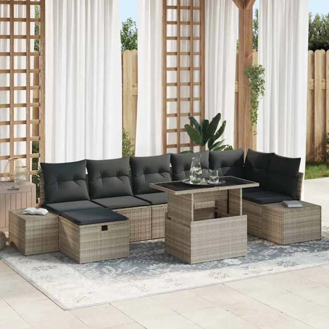 vidaXL Tuin Sofa Set 8 st poly rattan Beige
