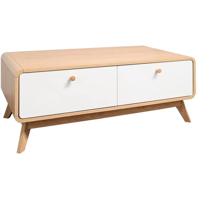 Notio Living Cassie-Tv-meubel - 2-laden - Eiken/Wit
