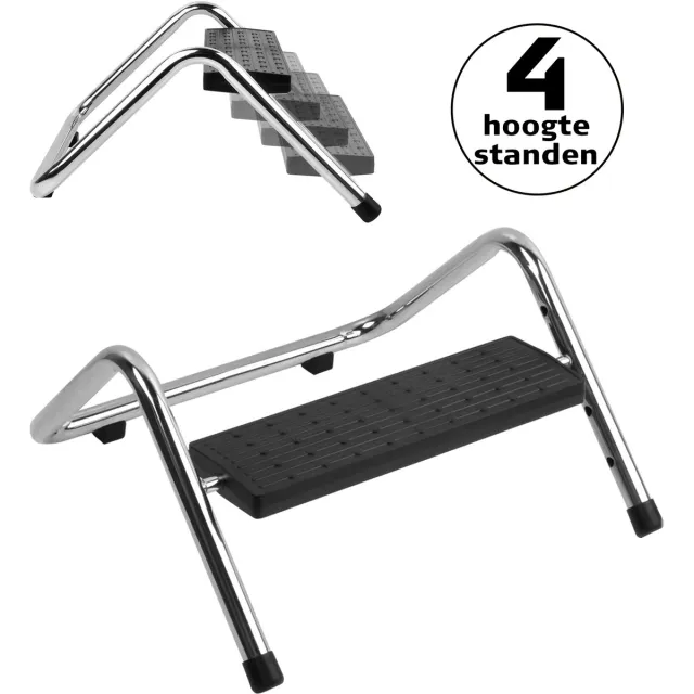 Desq Voetensteun | 4 Hoogte Standen | Metalen Frame | Zwart chroom