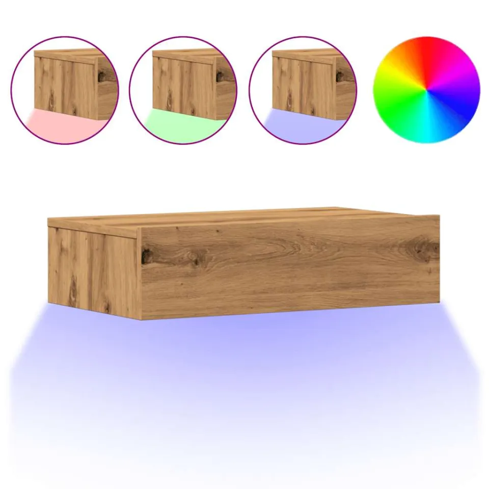 vidaXL Tv-meubels 2 st met LED's 60x35x15,5 cm artisanaal eikenkleur, foto 3