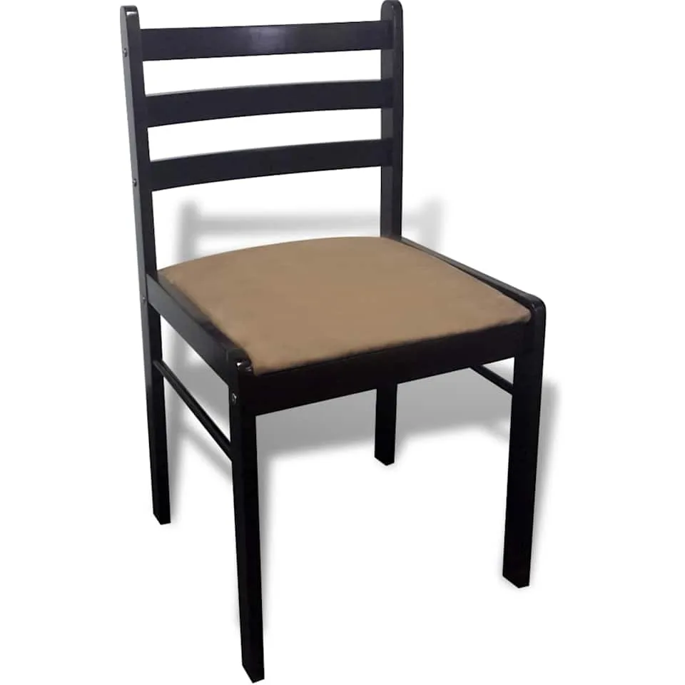 vidaXL Eetkamerstoelen 6 st massief hout en fluweel bruin, foto 4