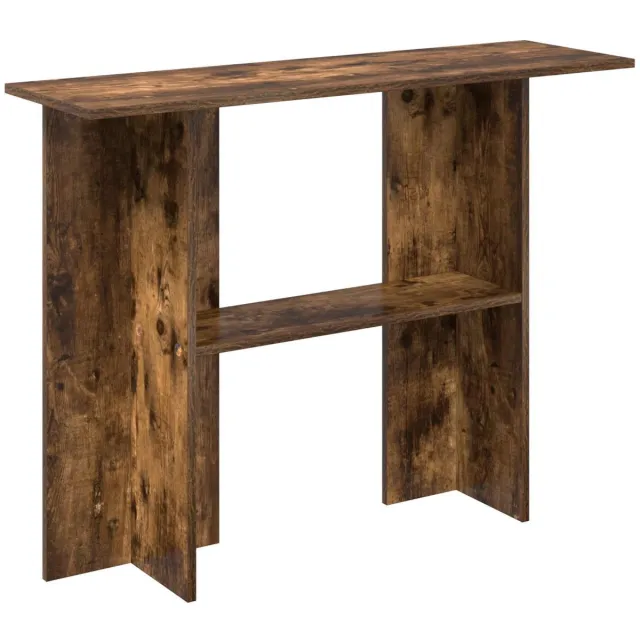 vidaXL Wandtafel - Gerookt - eiken - 100 - x - 30 - x - 75 - cm - Bewerkt - hout Gerookt eiken