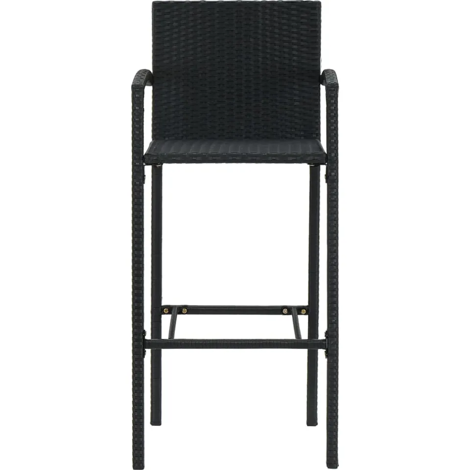 vidaXL Barkrukken 2 st poly rattan zwart, foto 3