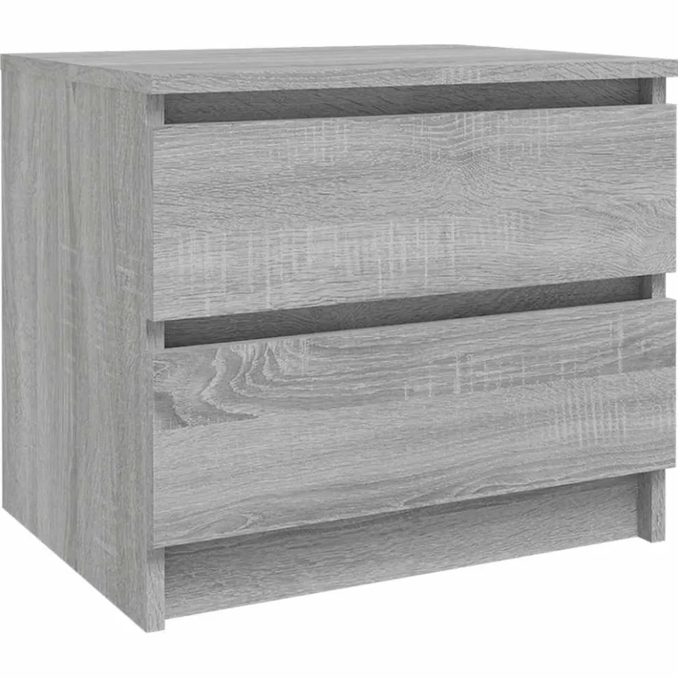 vidaXL Nachtkastje 50x39x43,5 cm bewerkt hout grijs sonoma eikenkleur, foto 3