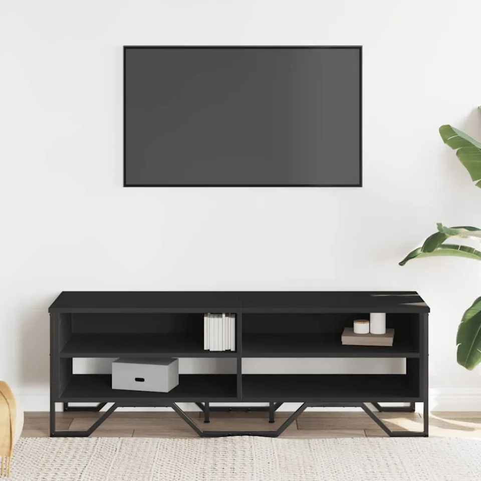 vidaXL Tv-meubel 122x34x41 cm bewerkt hout zwart, foto 2