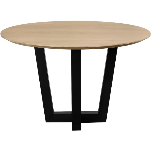 QUVIO Eettafel Sofia - Rond - ø120 cm - W-poot - FSC® gecertificeerd mangohout - Naturel