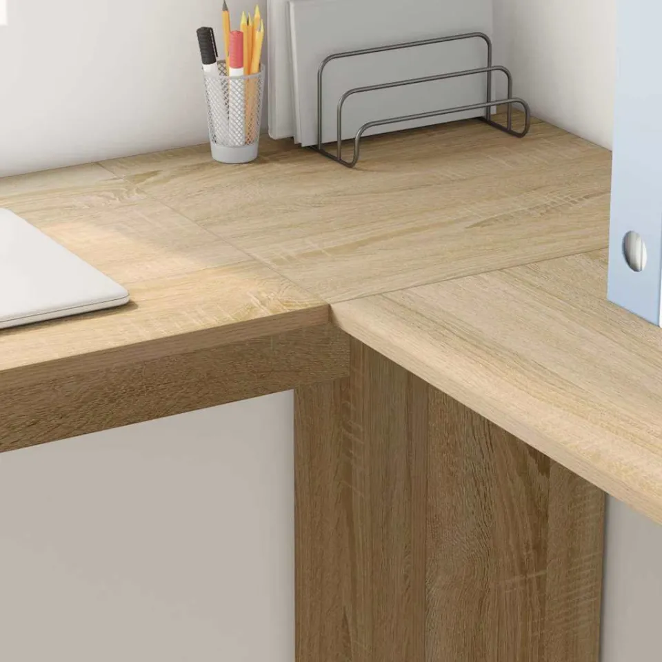 vidaXL Hoekbureau Sonoma Eiken 140 x 113,5 x 75 cm Bewerkt hout, foto 4