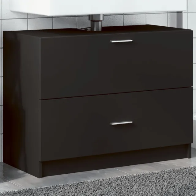 vidaXL Wastafelkast 78x37x59 cm bewerkt hout zwart, foto 2
