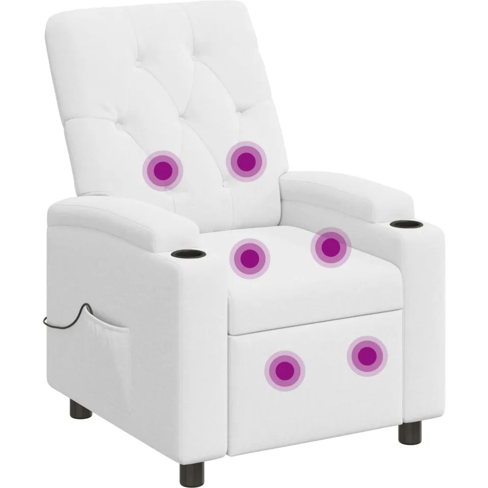 vidaXL Massage-relaxstoel Wit 75 x 95 x 101 cm Stof