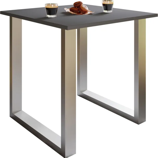 Vcm kleine tafel en stoelen, tafelstoel, eettafel en stoelen, kleine eettafel en stoelen, tafels en stoelen, compacte tafel en stoelen, kleine keukentafel en stoelen, tafel- en stoelset, keukentafels en stoelen, eettafels en stoelen Silber / Anthrazit