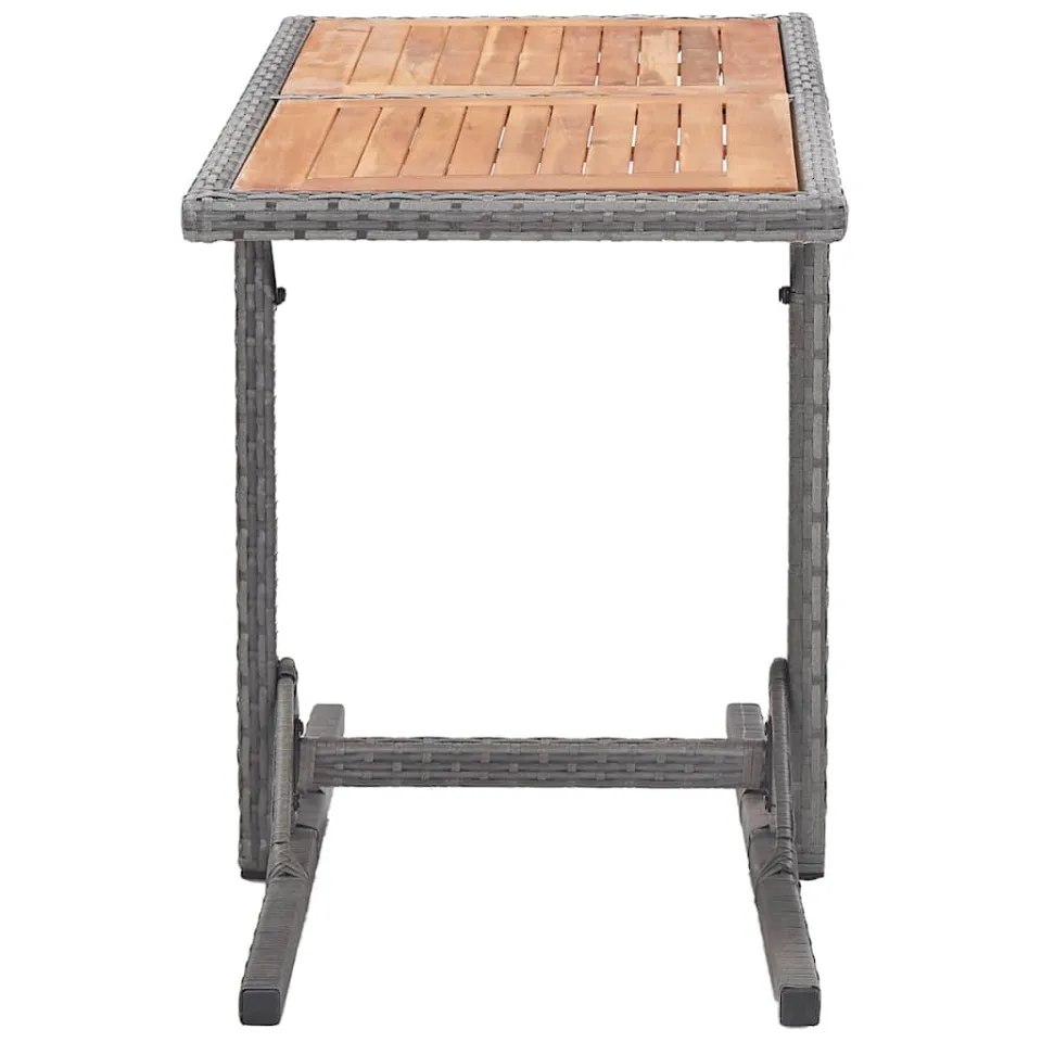 vidaXL Tuintafel poly rattan en massief acaciahout antraciet, foto 3