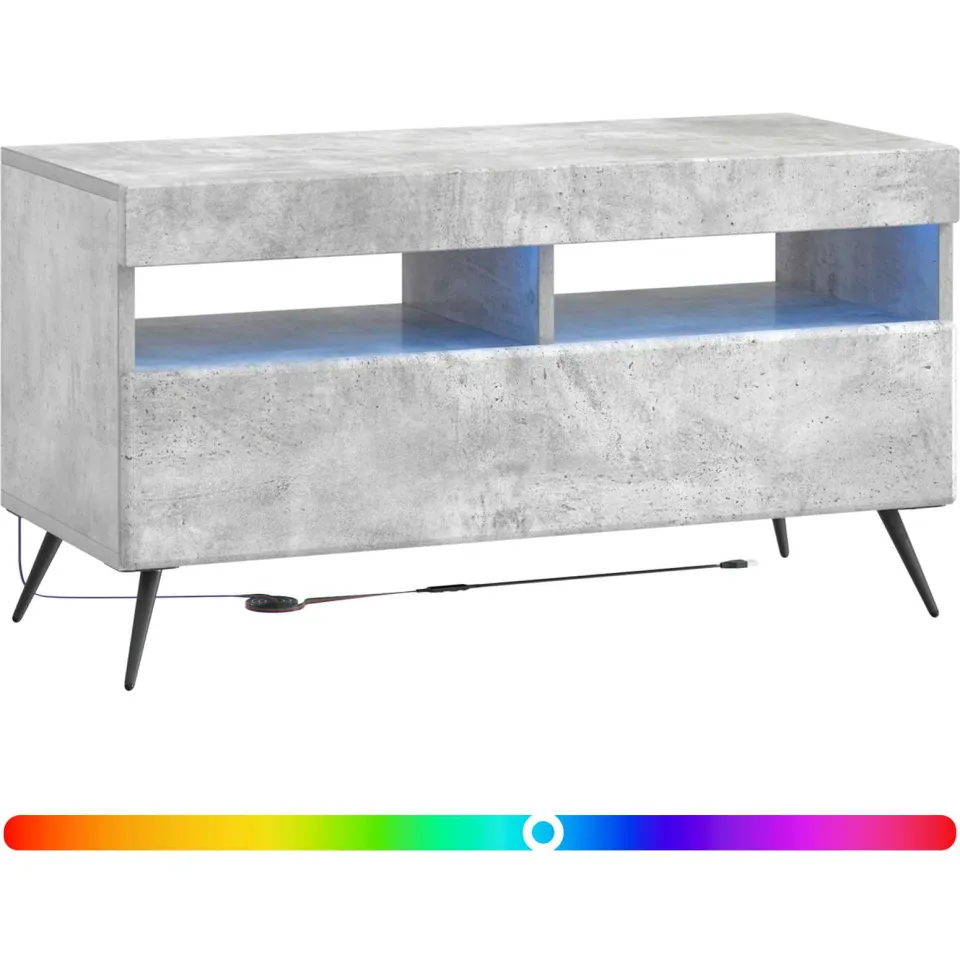 vidaXL LED tv-meubel Betongrijs Bewerkt hout
