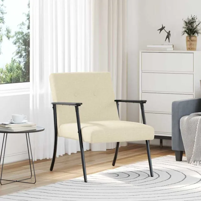 vidaXL Fauteuil Crème Stof