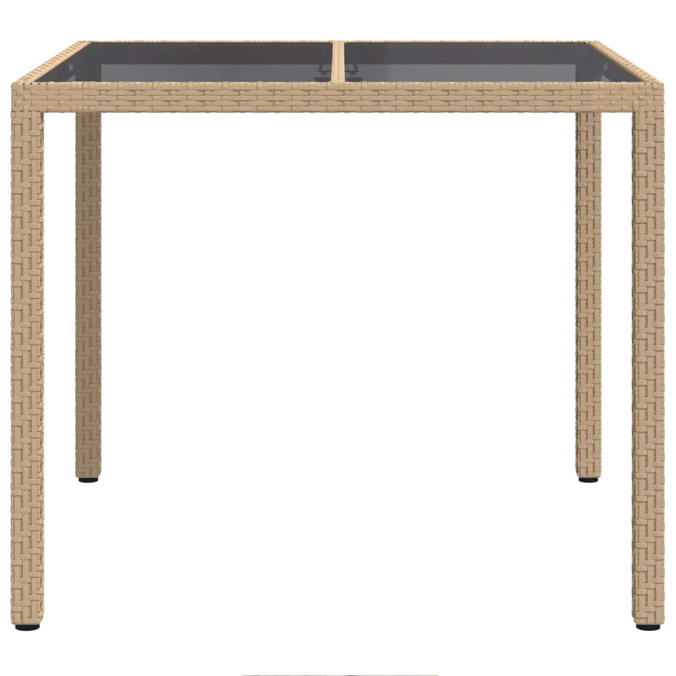 vidaXL Tuinstafel Beige 90 x 90 x 75 cm poly rattan