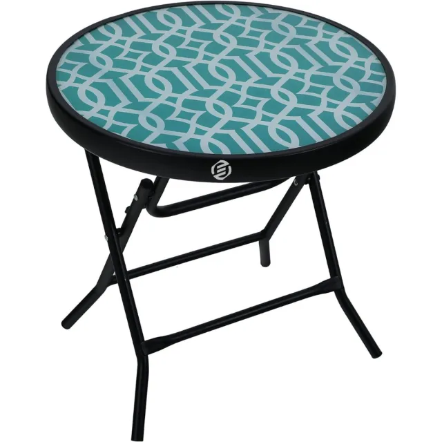 Equivera Bijzettafel Buiten - Bijzettafel Tuin - Salontafel Buiten - Salontafel Tuin - Koffietafel Buiten - Voor Binnen en Buiten - Must Have Voor Jouw Tuin! Zwart en green