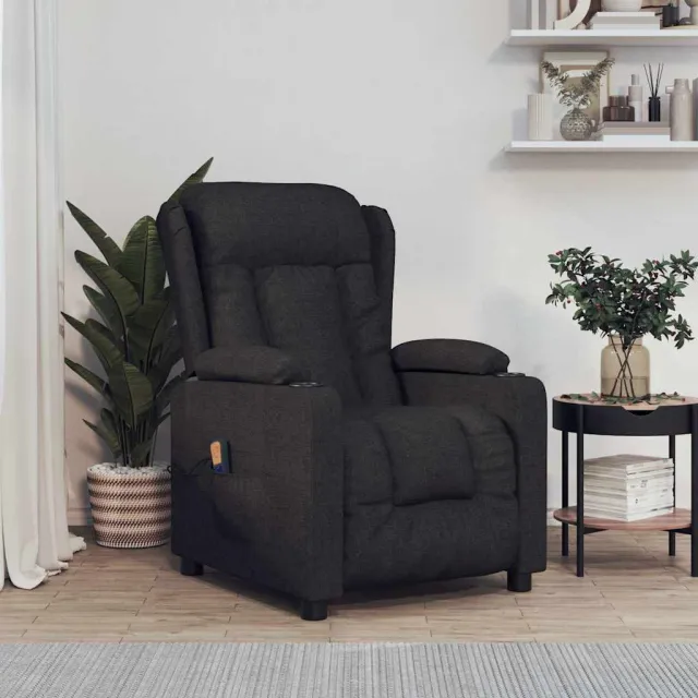 vidaXL Massagestoel stof zwart, foto 2