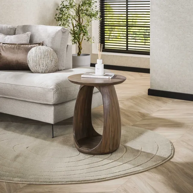 Dimehouse Bijzettafel Juno Acacia Bruin 45x45x56 cm Massief acacia glaze brown