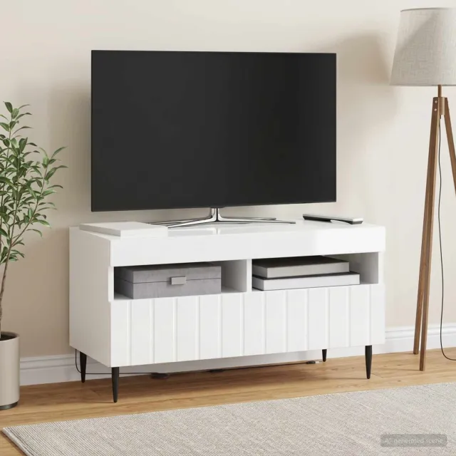 vidaXL LED tv-meubel ZWOLLE 81 x 35 x 43 cm Hoogglans Wit Bewerkt hout